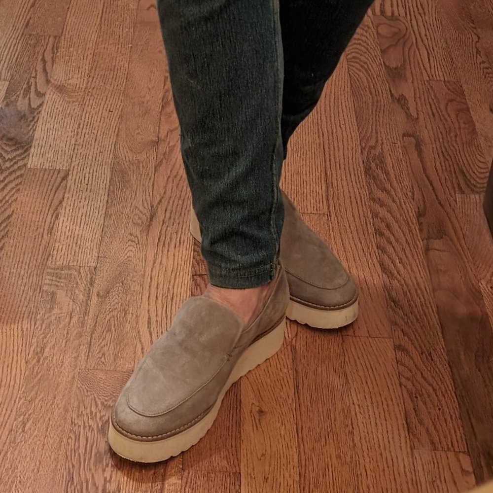 Vince Women's grey suede loafer, size 8 M (Eur 38), worn once